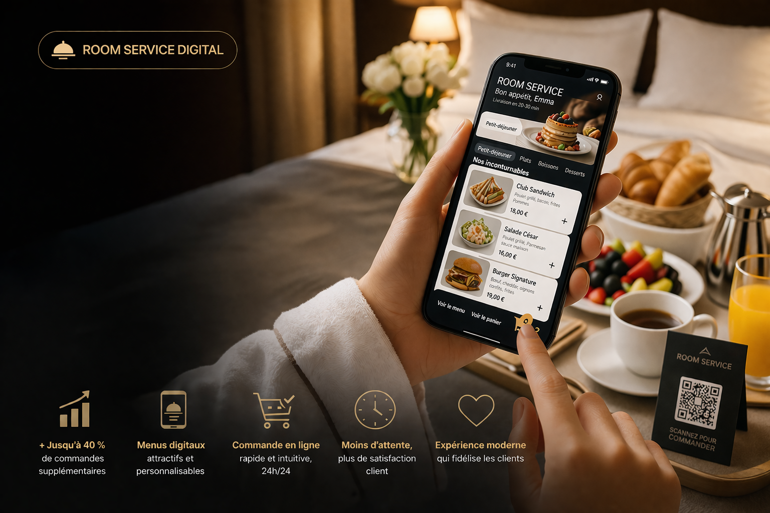 Commande room service sur tablette